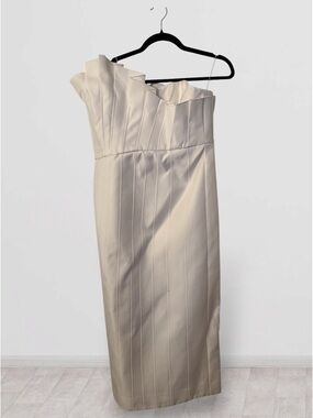 Acler One-Shoulder Ivory Dress